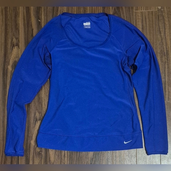 Nike Blue Dri-Fit Long Sleeve - Picture 1 of 5